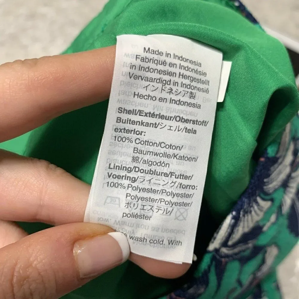 j crew womens green white floral pencil skirt 6 small